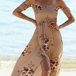 Off the shoulder flower dress